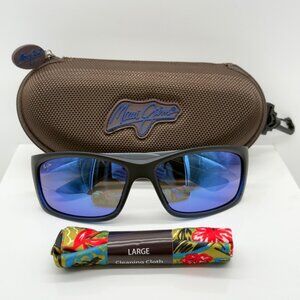 Maui Jim Kanaio Coast Matte Trans Blue Black Polarized Blue Sunglasses B766-08C